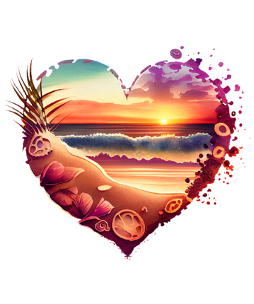 (204-04) Heart Sunset Sunrise Beach