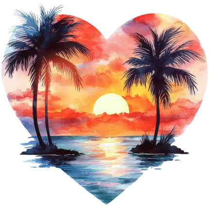 (204-04) Heart Sunset Sunrise Beach