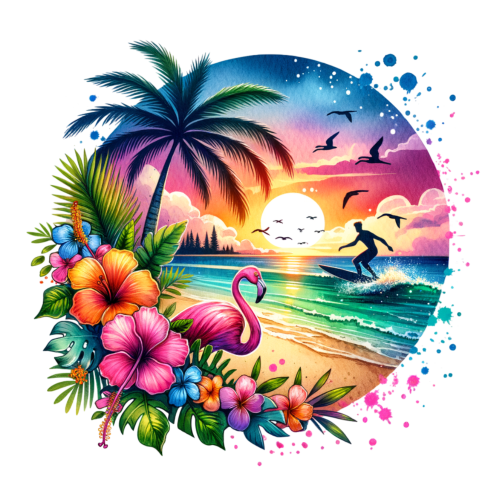 (s204-5-1A) Flamingo Sunset Beach