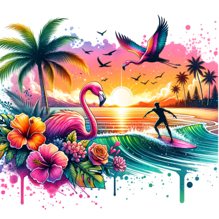 (s204-5-1B) Flamingo Sunset Beach