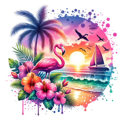 (s204-5-1C) Flamingo Sunset Beach