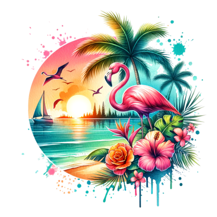 (s204-5-1D) Flamingo Sunset Beach