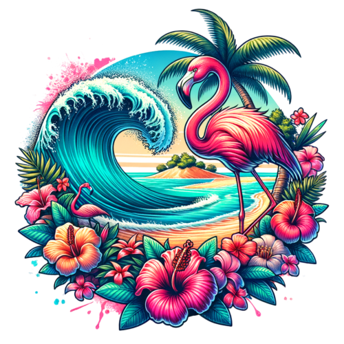 (s204-5-1K) Flamingo Beach