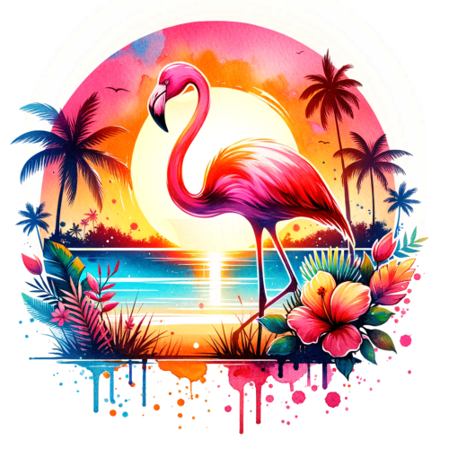 (s204-5-2C) Flamingo Sunset Beach