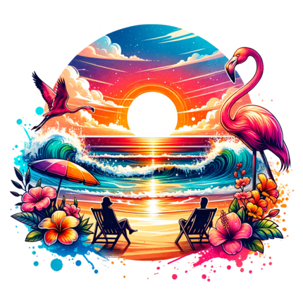 (s204-5-2E) Flamingo Sunset Beach