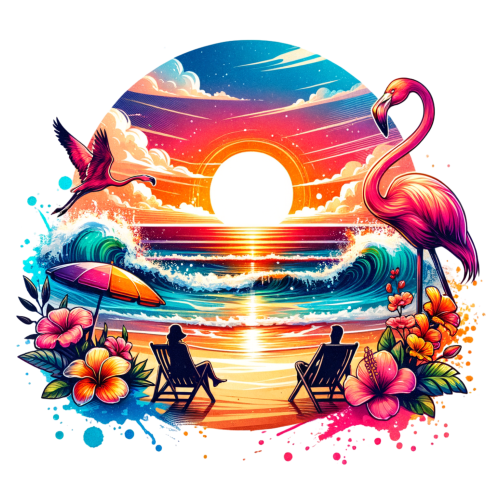 (s204-5-2E) Flamingo Sunset Beach