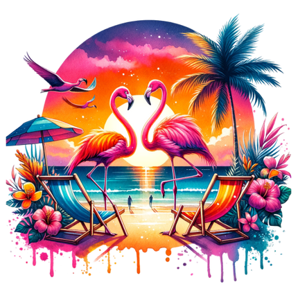 (s204-5-2J) Flamingo Sunset Beach