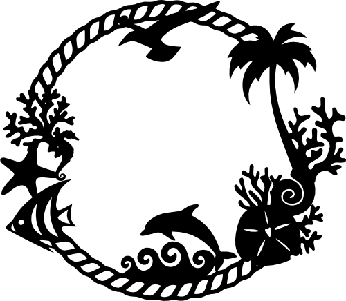 (204-02-A) Tropical Beach Frame