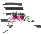 (s206-06) State Burgundy Floral Black White Stripes All States