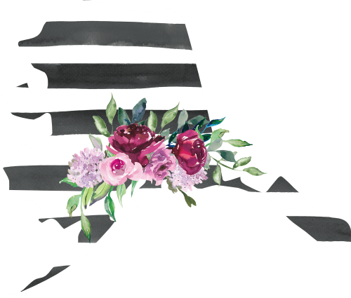 (s206-06) State Burgundy Floral Black White Stripes All States