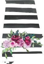 (s206-06) State Burgundy Floral Black White Stripes All States