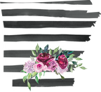 (s206-06) State Burgundy Floral Black White Stripes All States