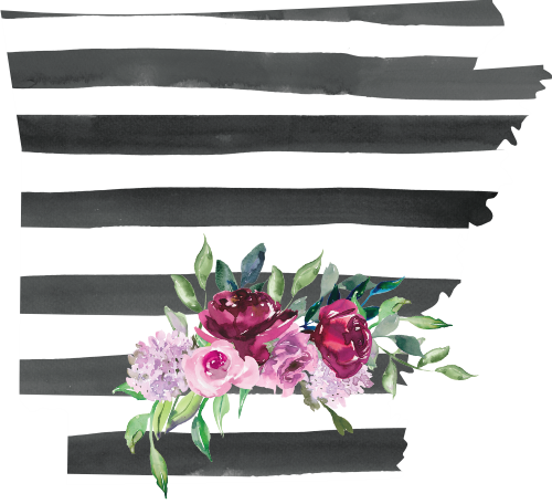 (s206-06) State Burgundy Floral Black White Stripes All States