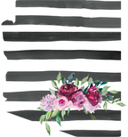 (s206-06) State Burgundy Floral Black White Stripes All States
