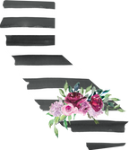 (s206-06) State Burgundy Floral Black White Stripes All States