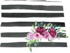(s206-06) State Burgundy Floral Black White Stripes All States