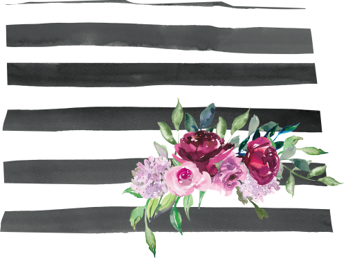 (s206-06) State Burgundy Floral Black White Stripes All States