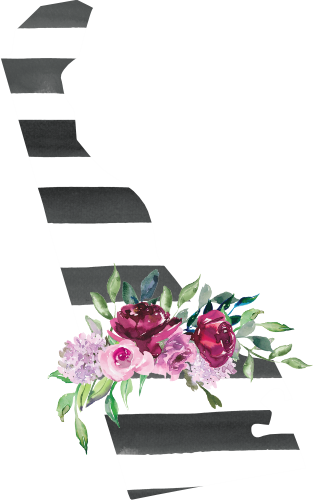 (s206-06) State Burgundy Floral Black White Stripes All States