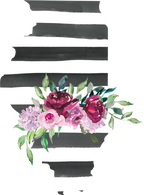 (s206-06) State Burgundy Floral Black White Stripes All States