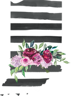 (s206-06) State Burgundy Floral Black White Stripes All States