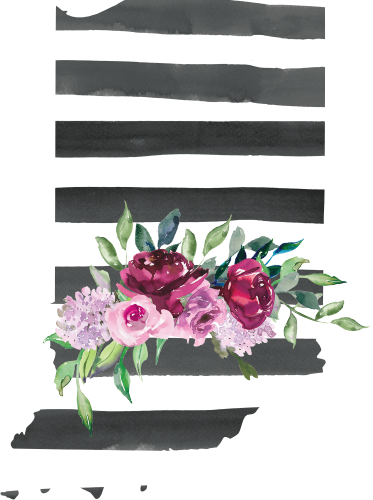(s206-06) State Burgundy Floral Black White Stripes All States