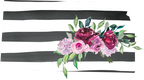 (s206-06) State Burgundy Floral Black White Stripes All States