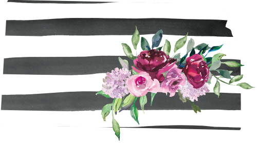 (s206-06) State Burgundy Floral Black White Stripes All States