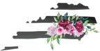(s206-06) State Burgundy Floral Black White Stripes All States