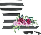 (s206-06) State Burgundy Floral Black White Stripes All States