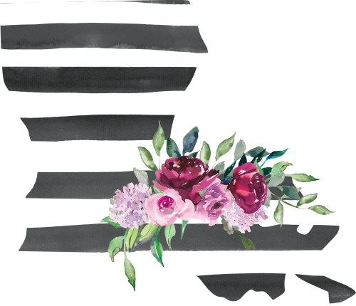 (s206-06) State Burgundy Floral Black White Stripes All States