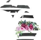 (s206-06) State Burgundy Floral Black White Stripes All States