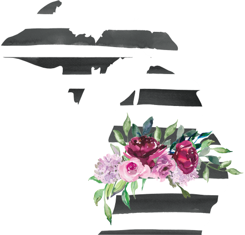 (s206-06) State Burgundy Floral Black White Stripes All States