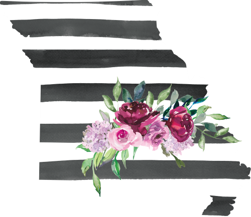 (s206-06) State Burgundy Floral Black White Stripes All States