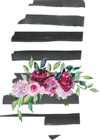 (s206-06) State Burgundy Floral Black White Stripes All States