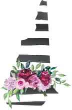 (s206-06) State Burgundy Floral Black White Stripes All States