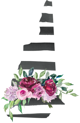 (s206-06) State Burgundy Floral Black White Stripes All States