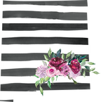 (s206-06) State Burgundy Floral Black White Stripes All States