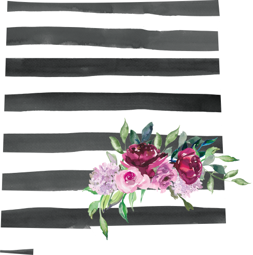(s206-06) State Burgundy Floral Black White Stripes All States