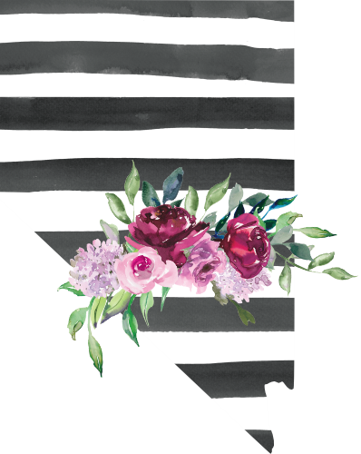 (s206-06) State Burgundy Floral Black White Stripes All States