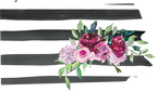 (s206-06) State Burgundy Floral Black White Stripes All States