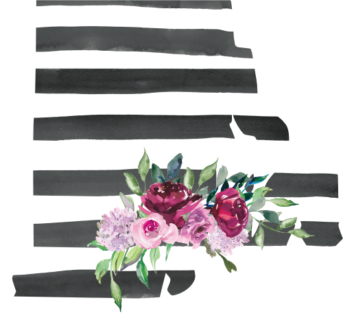 (s206-06) State Burgundy Floral Black White Stripes All States