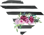 (s206-06) State Burgundy Floral Black White Stripes All States