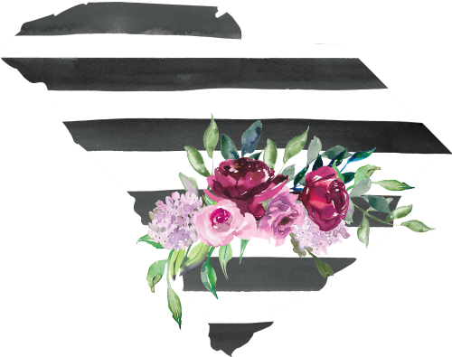 (s206-06) State Burgundy Floral Black White Stripes All States