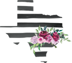 (s206-06) State Burgundy Floral Black White Stripes All States