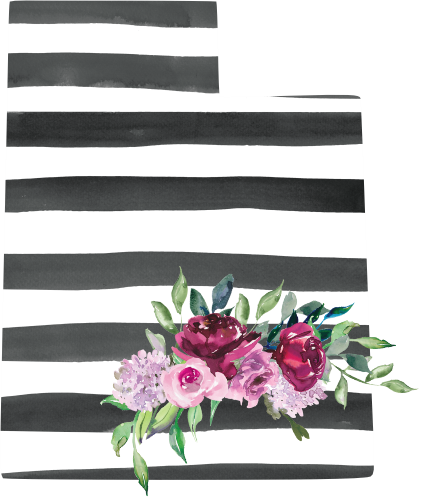 (s206-06) State Burgundy Floral Black White Stripes All States