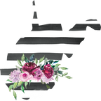 (s206-06) State Burgundy Floral Black White Stripes All States