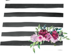 (s206-06) State Burgundy Floral Black White Stripes All States