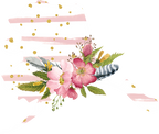(s206-07) State Watercolor Floral Pink White Stripes All States Available