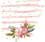 (s206-07) State Watercolor Floral Pink White Stripes All States Available