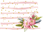 (s206-07) State Watercolor Floral Pink White Stripes All States Available